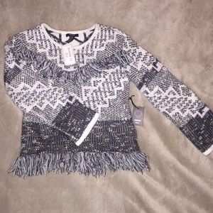 Girls - Sweater. Dark Grey/cream
